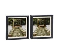 Nicola Spring 10 X 10" Photo Frames - Black/ivory Mount - 3D Picture Frame Box Portrait Display Case (8 X 8" Mount) Set Of 2