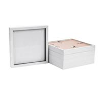 Nicola Spring 10 X 10" Photo Frames - White - 3D Photo Frame Picture Frame Box Portrait Display Case (53 X 53Cm) Set Of 5