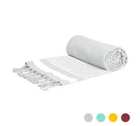 Nicola Spring 100% Cotton Bath Towel Turkish Style Hamman Blanket Bath Sheet - 160 x 90cm in Grey Nicola Spring Grey