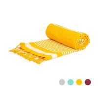 Nicola Spring 100% Cotton Bath Towel Turkish Style Hamman Blanket Bath Sheet - 160 x 90cm in Yellow Nicola Spring Yellow