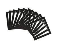 Nicola Spring 10pc Picture Photo Mounts Set - To Fit Frame Size 10 x 10 for Image Size 8 x 8 - Black