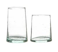 Nicola Spring 12 Piece Merzouga Recycled Glassware Set - Moroccan Highball Glasses Whisky Drinking Tumblers - Clear