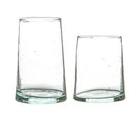 Nicola Spring 12pc Merzouga Glassware Set - Clear Glass - Hand-Blown Moroccan Tumblers & Highball Glasses for Juices, Cocktails, Water, Home, Kitchen, Bar, Restaurant, Dining Table, Gift Set