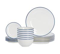 Nicola Spring 18pc Farmhouse Porcelain Dinner Set - White Nicola Spring White