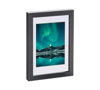 Nicola Spring 1x Black A5 (6" x 8") Photo Frame with White 4" x 6" Mount - Glass Aperture Home Picture Wall Hanging Landscape Portrait Display