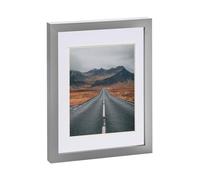 Nicola Spring 1x Grey 8" x 10" Photo Frame with White 5" x 7" Mount - Glass Aperture Home Picture Wall Hanging Landscape Portrait Display