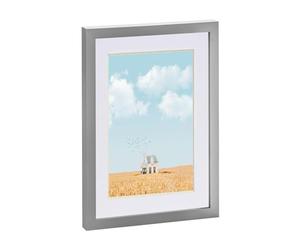Nicola Spring 1x Grey A4 (8" x 12") Photo Frame with White A5 Mount - Glass Aperture Home Picture Wall Hanging Landscape Portrait Display