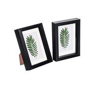 Nicola Spring 2 Piece 5 x 7 3D Shadow Box Photo Frame Set - Craft Display Picture Frame with 4 x 6 Mount - Glass Aperture - Black/White