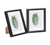 Nicola Spring 2 Piece 8 x 10 3D Shadow Box Photo Frame Set - Craft Display Picture Frame with 5 x 7 Mount - Glass Aperture - Black