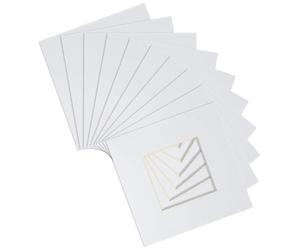 Nicola Spring 20pc Picture Photo Mounts Set - To Fit Frame Size 10 x 10 for Image Size 8 x 8 - White