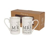 Nicola Spring 25Th Anniversary Coffee Mug Set - 300Ml 2X New Bone China Coffee Teacup Drinking Mugs For Couples & Celebrations