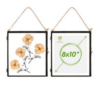 Nicola Spring 2X Hanging Metal Photo Frames - 8" X 10" - Black - Picture Frame Wall Mounted Frame With Rope