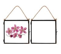 Nicola Spring 2X Hanging Metal Photo Frames - 8" X 8" - Black - Picture Frame Wall Mounted Frame With Rope