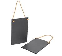 Nicola Spring 2X Hanging Notice Boards - 30 X 20Cm - Natural Slate Wall Hanging Display Board Home Office Kitchen Chalkboard