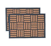 Nicola Spring 2X Heavy Duty Door Mats - Mosaic - Durable Polypropylene Non-Slip Pvc Indoor Outdoor Entrance Mat Stylish Doormat