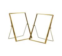 Nicola Spring 2X Standing Metal Photo Frames - 5" X 7" - Gold - Picture Frame Freestanding Frame Display Poster Frame
