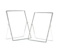 Nicola Spring 2X Standing Metal Photo Frames - 8" X 10" - Silver - Picture Frame Freestanding Frame Display Poster Frame