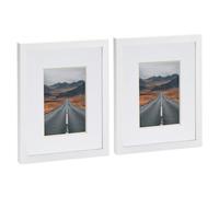 Nicola Spring 2x White 8" x 10" Photo Frames with White 4" x 6" Mount - Glass Aperture Home Picture Wall Hanging Landscape Portrait Display