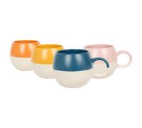 Nicola Spring 340ml Dipped Stoneware Mugs - 4x Sphere Glazed Stoneware Coffee Cups Nicola Spring Multicolor