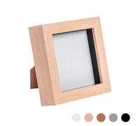 Nicola Spring 3D Box Photo Frame - 4 x 4" - Pack of 1 in Light Brown Nicola Spring Light Brown