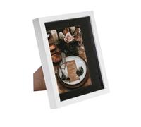 Nicola Spring 3D Box Photo Frame - 8 X 10" With 5 X 7" Mount - White/black