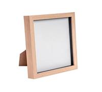 Nicola Spring 3D Box Photo Frame 8 x 8 Inch - Light Wood Effect | Three Display Depths, Acrylic Construction, Foldaway Rear Stand, Wall-Mountable Design, Freestanding Display