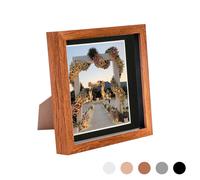 Nicola Spring 3D Box Photo Frame - 8 x 8" with 6 x 6" Mount - Grey Mount in Dark Brown Nicola Spring Dark Brown