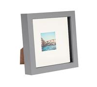 Nicola Spring - 3D Box Photo Frame with 2" x 2" Mount - 6" x 6" - Grey/Ivory