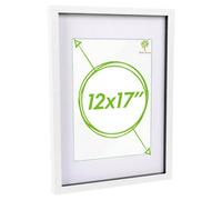 Nicola Spring 3D Box Photo Frame With A4 Mount - A3 (12" X 17") - White/white