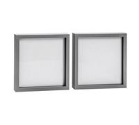 Nicola Spring 3D Box Photo Frames - 20 X 20" - Grey - Pack Of 2