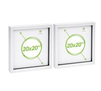 Nicola Spring 3D Box Photo Frames - 20 X 20" - White - Pack Of 2