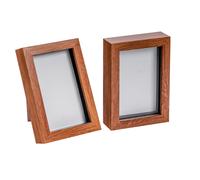 Nicola Spring 3D Box Photo Frames - 4 x 6" - Pack of 2 in Dark Brown Nicola Spring Dark Brown
