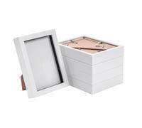 Nicola Spring 3D Box Photo Frames - 5 x 7" - Pack of 5 in White Nicola Spring White