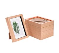 Nicola Spring 3D Box Photo Frames - 5 x 7" with 4 x 6" Mount - Black Mount - Pack of 5 in Light Brown Nicola Spring Light Brown