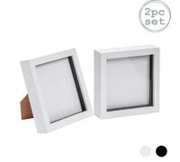 Nicola Spring 3D Box Photo Frames - 6 X 6" - White - Pack Of 2