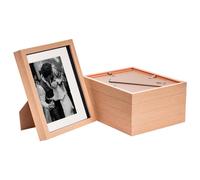 Nicola Spring 3D Box Photo Frames - 8 x 10" with 5 x 7" Mount - Grey Mount - Pack of 5 in Light Brown Nicola Spring Light Brown