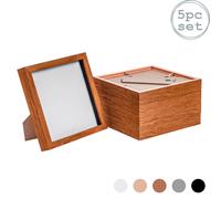 Nicola Spring 3D Box Photo Frames - 8 x 8" - Pack of 5 in Dark Brown Nicola Spring Dark Brown
