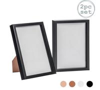 Nicola Spring 3D Box Photo Frames - A4 (8 X 12") - Black - Pack Of 2