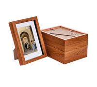 Nicola Spring 3D Box Photo Frames with 4" x 6" Mounts - A5 (6" x 8") - White Mount - Pack of 5 in Dark Brown Nicola Spring Dark Brown