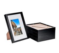 Nicola Spring 3D Box Photo Frames With A5 Mounts - A4 (8" X 12") - Black/white - Pack Of 5