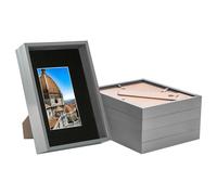 Nicola Spring 3D Deep Box Frames with A5 Mount - A4 (8" x 12") - Black - Pack of 5 in Grey Nicola Spring Grey