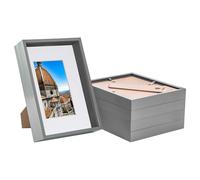 Nicola Spring 3D Deep Box Frames with A5 Mount - A4 (8" x 12") - White Mount - Pack of 5 in Grey Nicola Spring Grey