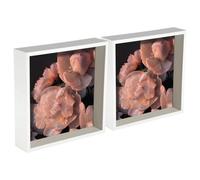 Nicola Spring 3D Deep Box Photo Frames - 10 X 10" - White - Pack Of 2