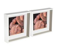 Nicola Spring 3D Deep Box Photo Frames - 10 x 10" with 8 x 8" Mount - White Mount - Pack of 5 Nicola Spring White