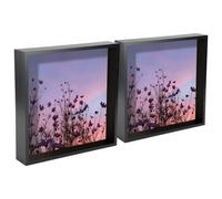 Nicola Spring 3D Deep Box Photo Frames - 12 X 12" - Black - Pack Of 2