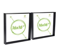 Nicola Spring 3D Deep Box Photo Frames - 16 X 16" - Black - Pack Of 2