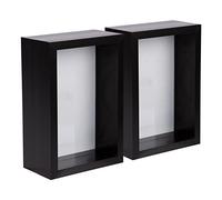 Nicola Spring 3D Deep Shadow Box Photo Frame - 4 x 6" - 3D Photo Frame Picture Frame Memory Box Display Case for Photos, Memorabilia, Artworks, Crafts, DIY Decoration, 4x6inch Black - Set of 2