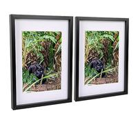 Nicola Spring 3D Shadow Box Frame - Black A3 Frames (30 x 42cm) - White A4 Mount (20 x 30cm) - Pack of 2-3D 3D Photo Picture Box Portrait Display Case Wedding Crafts Frame