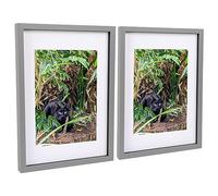 Nicola Spring 3D Shadow Box Frame - Grey A3 Frames (30 x 42cm) - White A4 Mount (20 x 30cm) - Pack of 2-3D 3D Photo Picture Box Portrait Display Case Wedding Crafts Frame