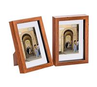 Nicola Spring 3D Shadow Box Frames - Dark Wood A5 Frame (14 x 21cm) - White Mount (10 x 15cm) - Pack of 2-3D 3D Photo Picture Box Portrait Display Case Wedding Crafts Frame